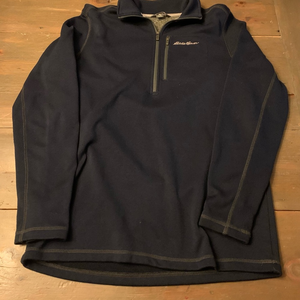 Eddie Bauer 1/4 Zip Pullover Size Large(Tall) Dark Blue